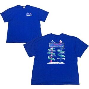 Disney VTG Y2K Blizzard Beach Legendary Runs Graphic Tee T-Shirt Blue XL